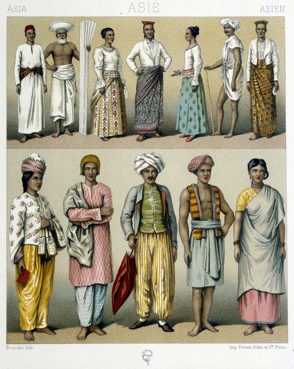 Costumes de Índias - em "O traje histórico" de Racinet, final do século XIX de Albert Charles August Racinet