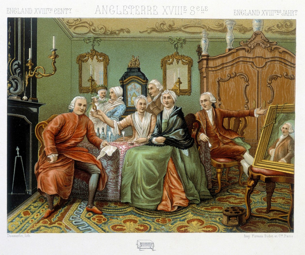 burgueses ingleses no seu interior de Albert Charles August Racinet