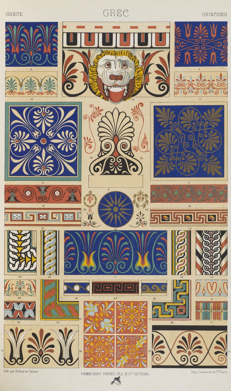 Grego, placa 6 de "Ornamento Policromático": Cem Placas em Ouro, Prata e Cores