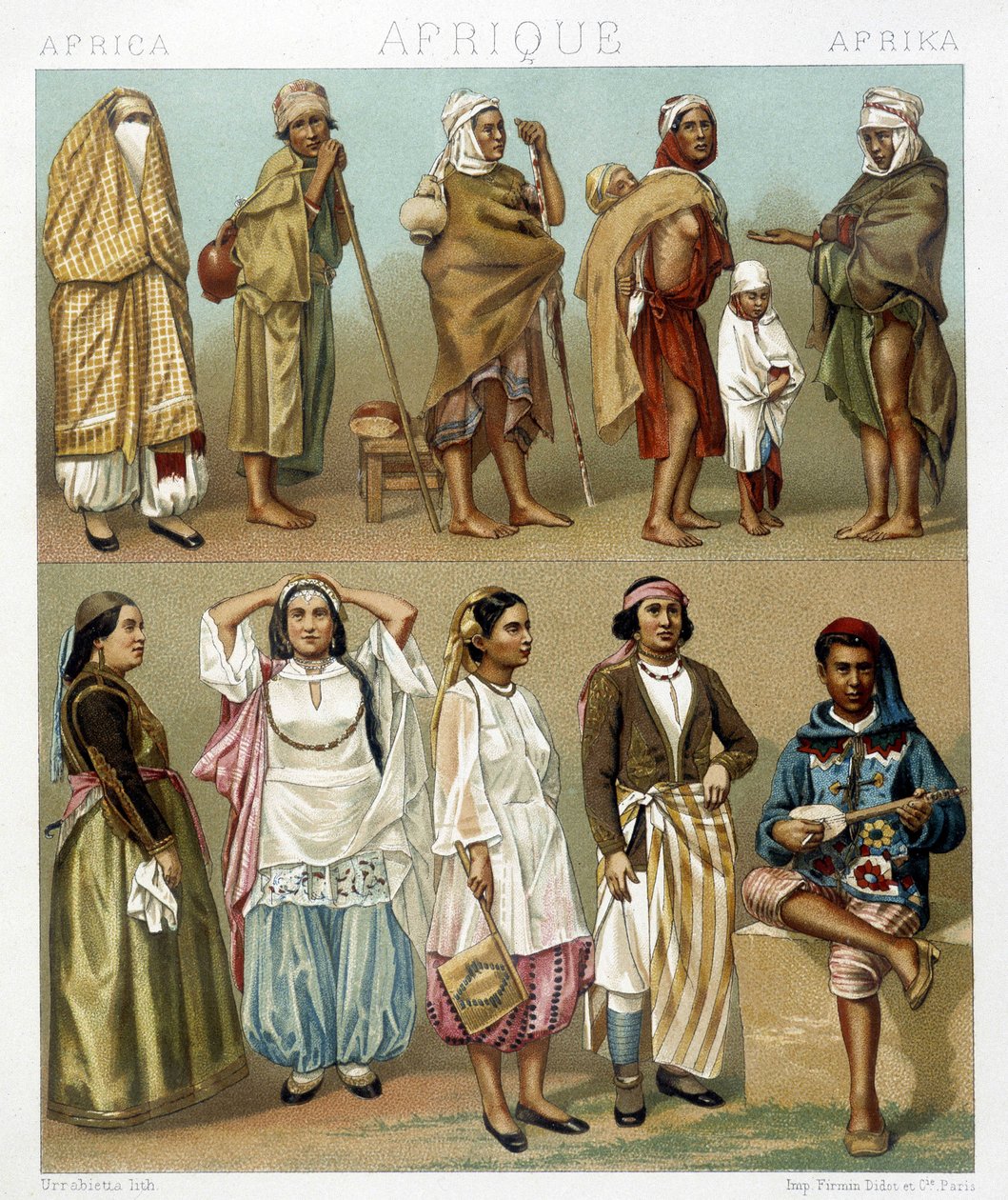 Ilustração em "Le costume historique" de Racinet de Albert Charles August Racinet