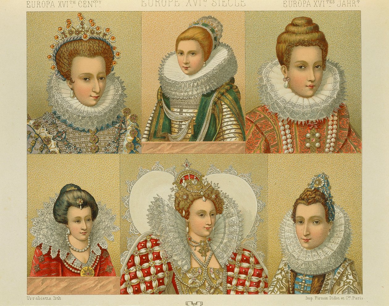 "Le Costume Historique" (A História Completa do Traje) por Auguste Racinet, Volume IV de Albert Charles August Racinet