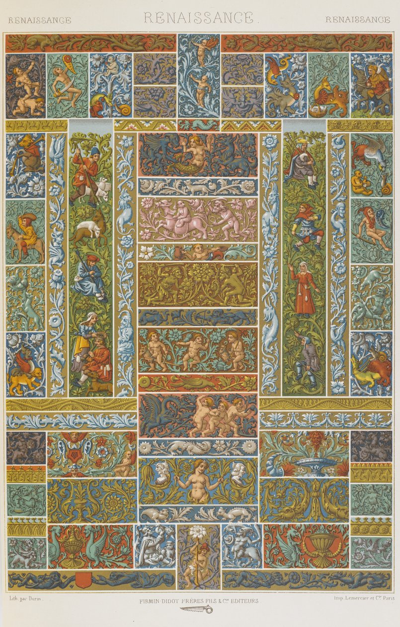 Renascença, placa 51 de "Ornamento Policromático": Cem Placas em Ouro, Prata e Cores