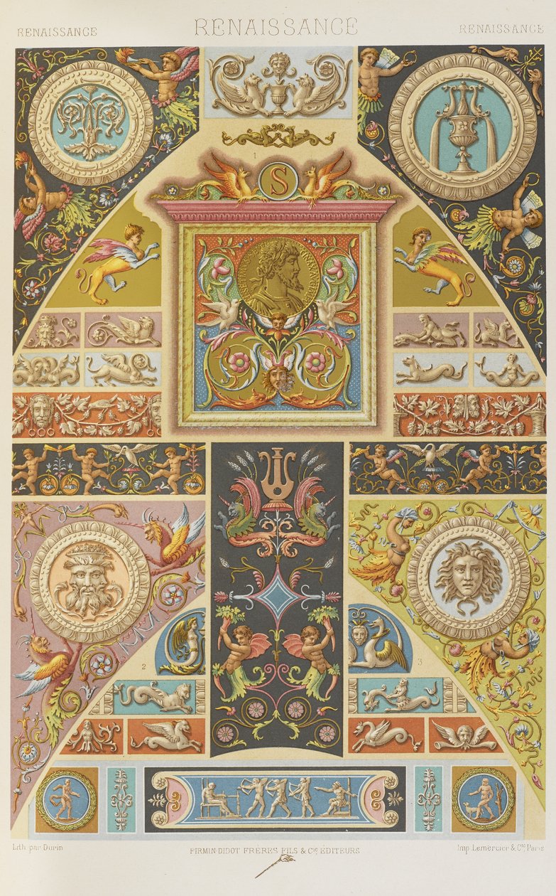 Renascença, placa 54 de "Ornamento Policromático": Cem Placas em Ouro, Prata e Cores