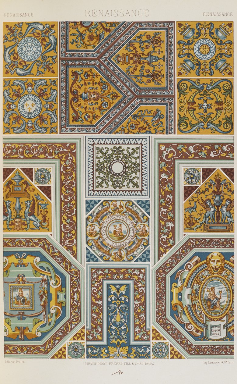 Renascença, placa 60 de "Ornamento Policromático": Cem Placas em Ouro, Prata e Cores