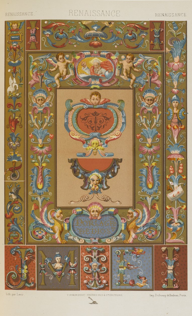 Renascença, placa 63 de "Ornamento Policromático": Cem Placas em Ouro, Prata e Cores