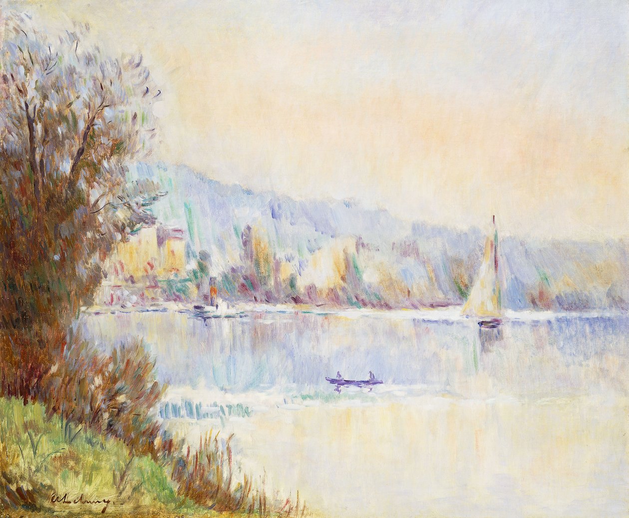 Barcos no Sena; Barcos no Sena, de Albert Charles Lebourg