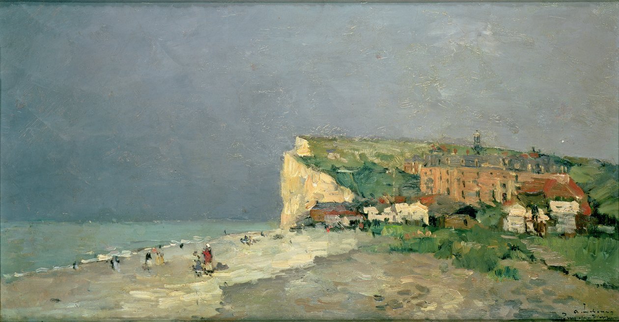 A praia de Puys-sous-Dieppe, Ciel d&39;Or, c.1880 de Albert Charles Lebourg