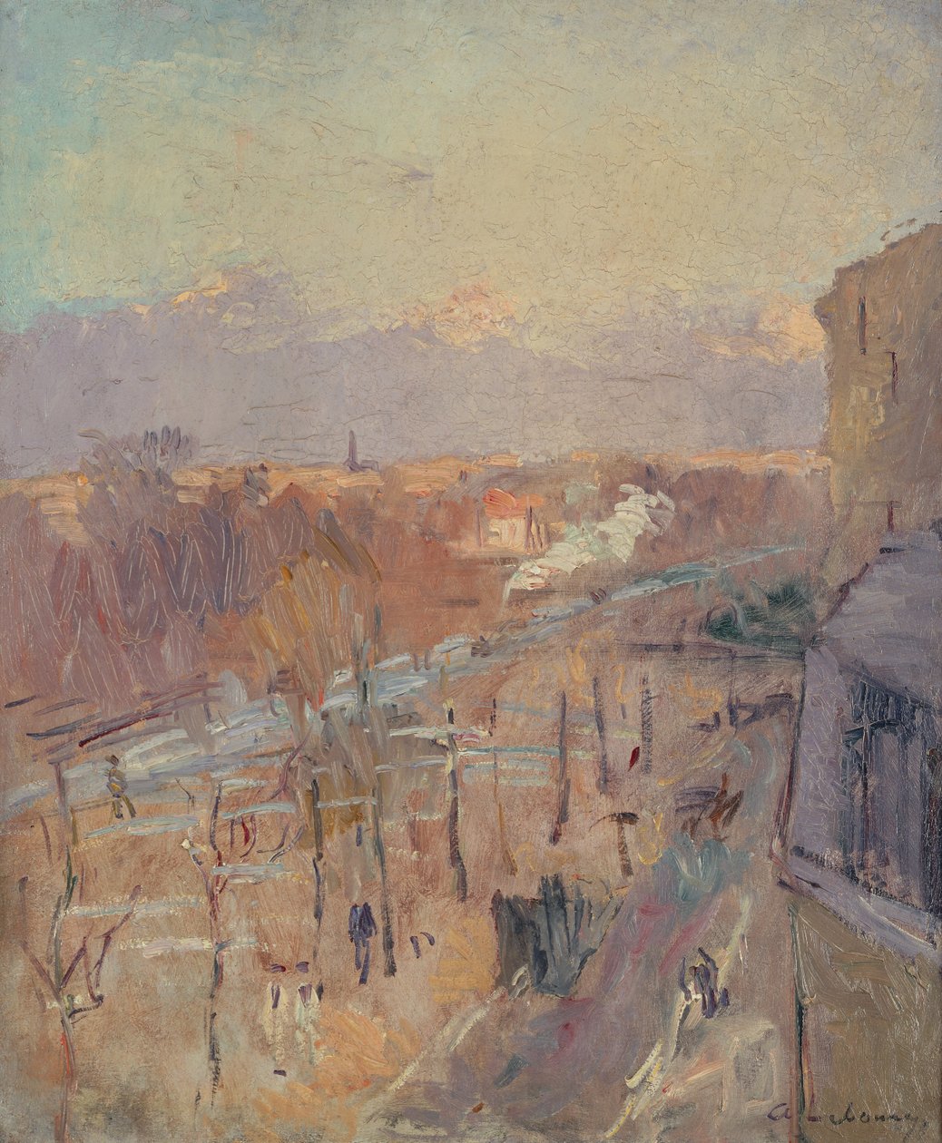 A avenida em Paris depois de uma tempestade (óleo sobre tela) de Albert Charles Lebourg