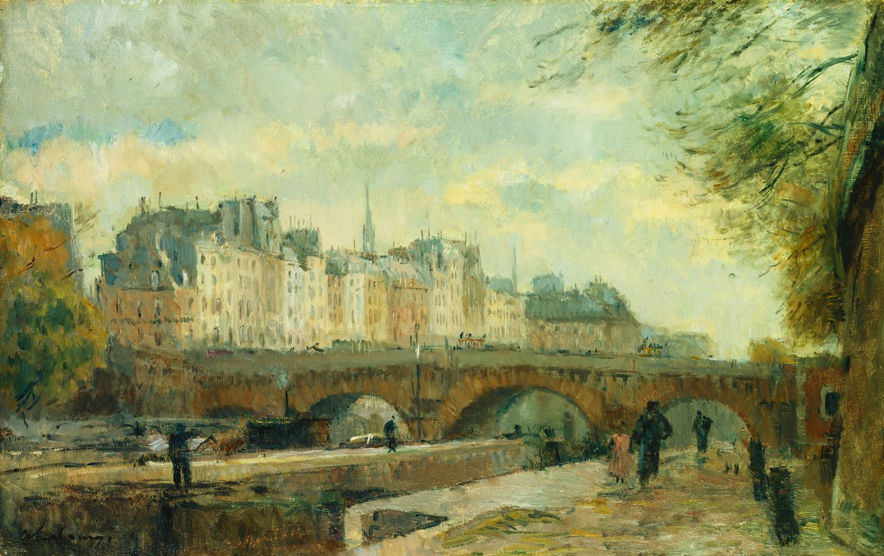 A nova ponte da cidade; A Pont Neuf de la Cité, de Albert Charles Lebourg