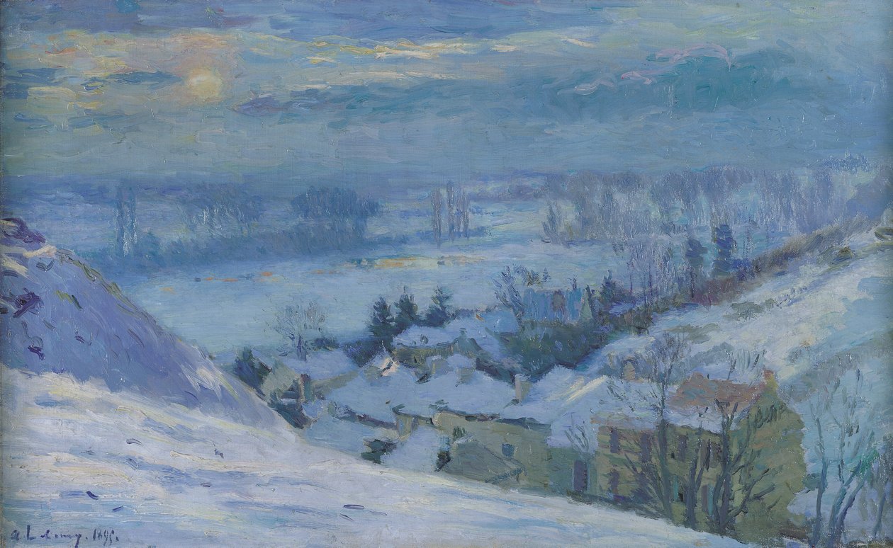 A aldeia de Herblay sob a neve, 1895 de Albert Charles Lebourg