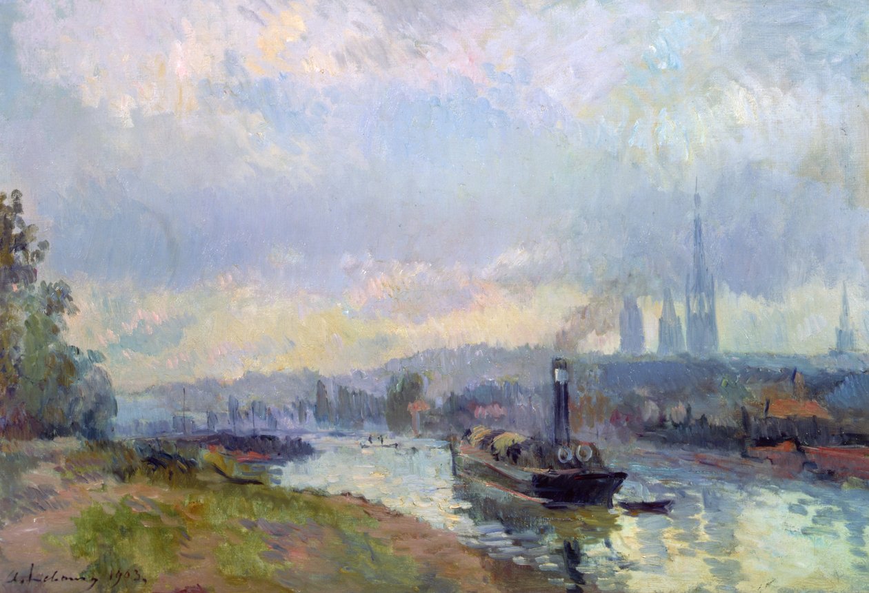 Rebocadores em Rouen, 1903 de Albert Charles Lebourg
