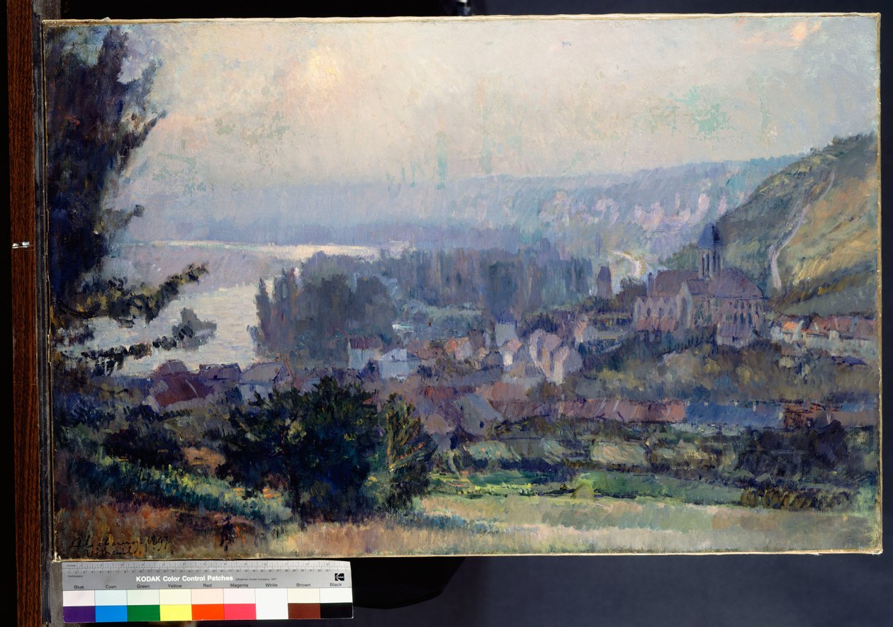 Vista de Vetheuil, pôr do sol, 1897 de Albert Charles Lebourg