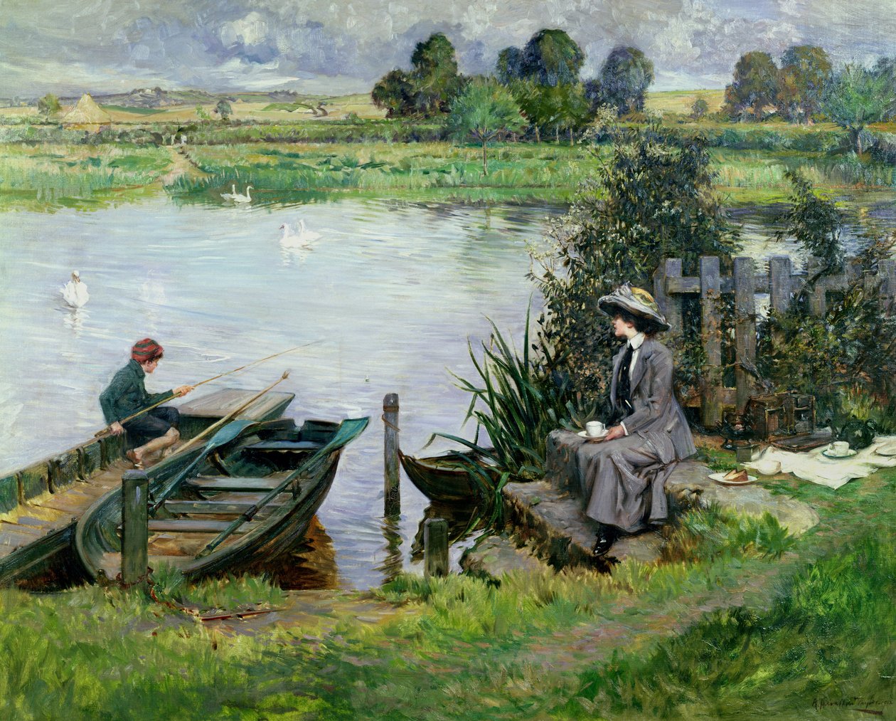 O Tamisa em Benson, 1912 de Albert Chevallier Tayler