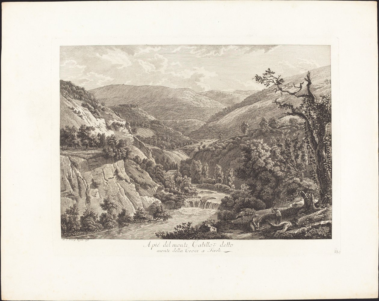 Ao pé do Monte Catillo, conhecido como Monte da Cruz em Tivoli de Albert Christoph Dies