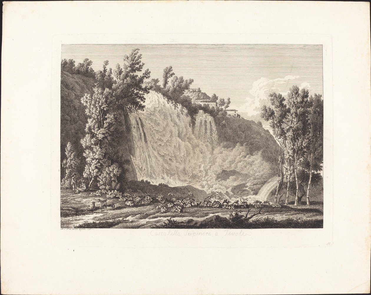 Cascatella Superiore em Tivoli de Albert Christoph Dies