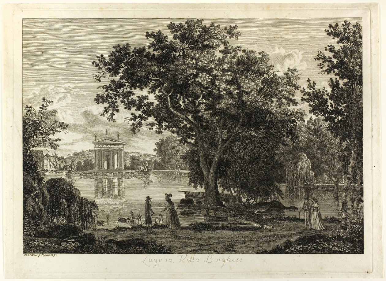 Lago na Villa Borghese de Albert Christoph Dies