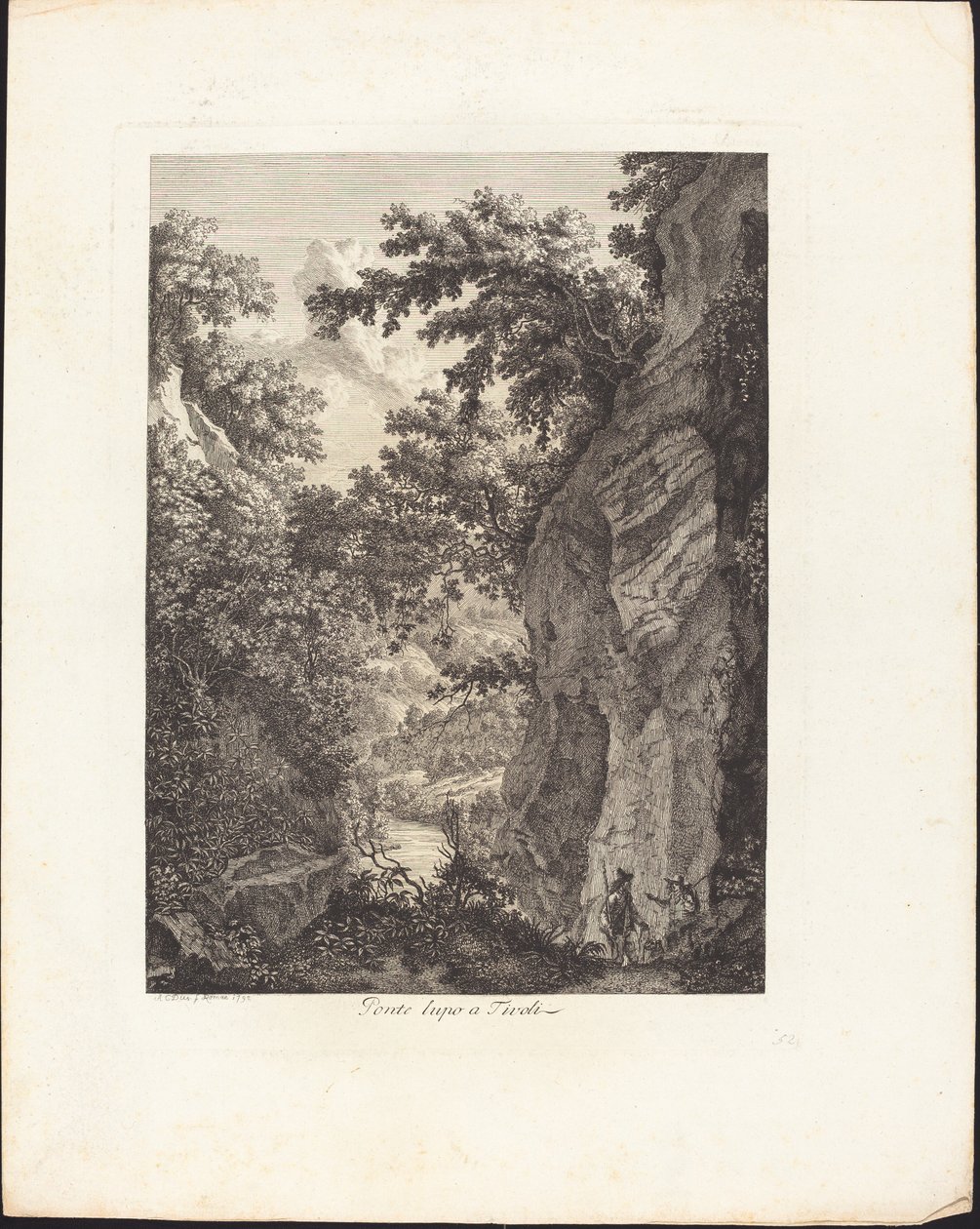Ponte Lupo em Tivoli de Albert Christoph Dies