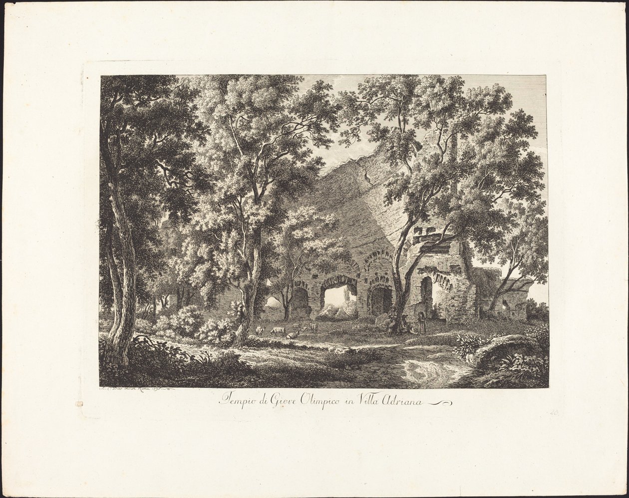 Templo de Júpiter Olímpico em Villa Adriana de Albert Christoph Dies