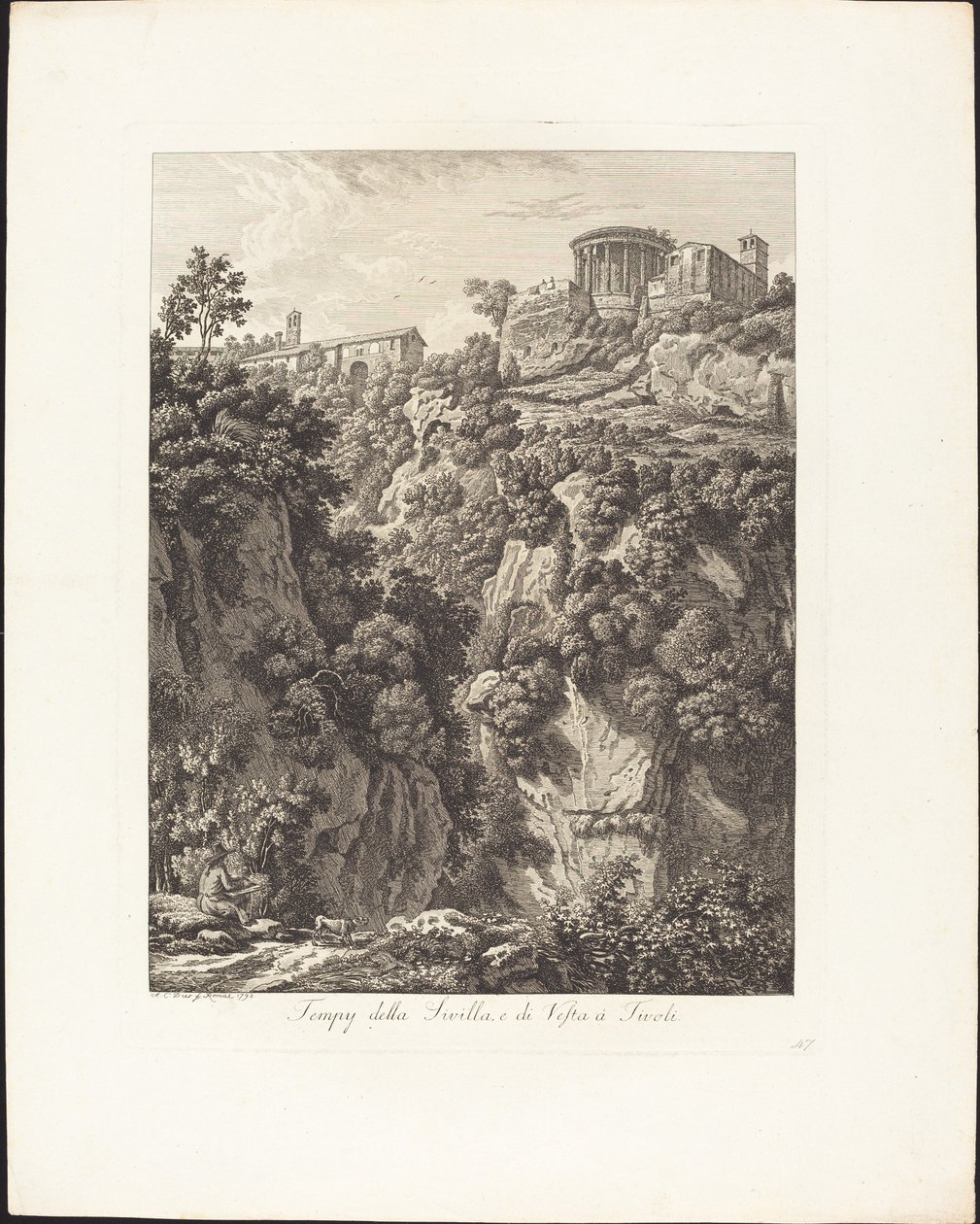 Tempj della Sibilla e Vesta em Tivoli de Albert Christoph Dies