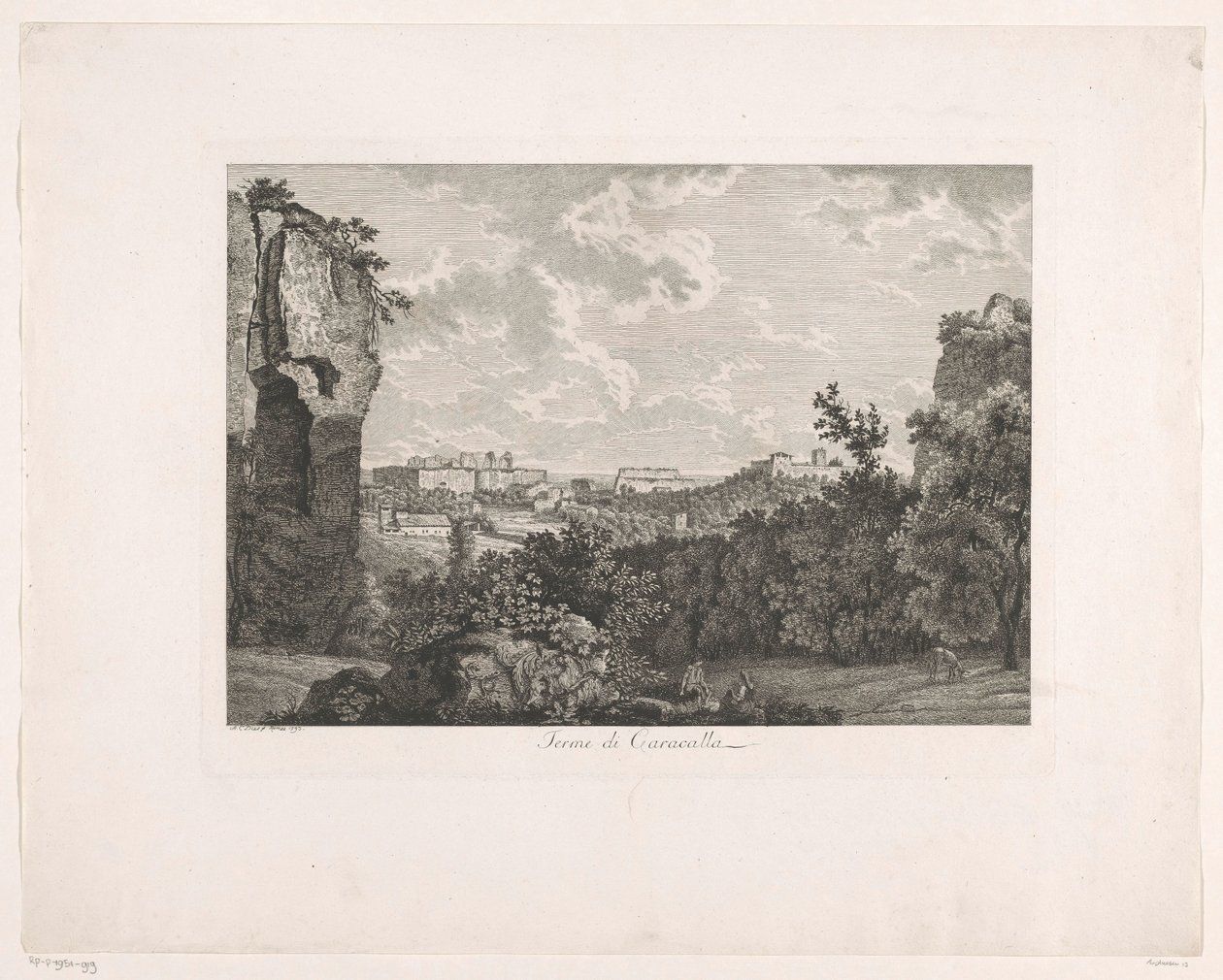 Banhos de Caracalla
Terme di Caracalla (título sobre o objecto)
Malerisch radirte Prospekte aus Italien (título da série) de Albert Christoph Dies