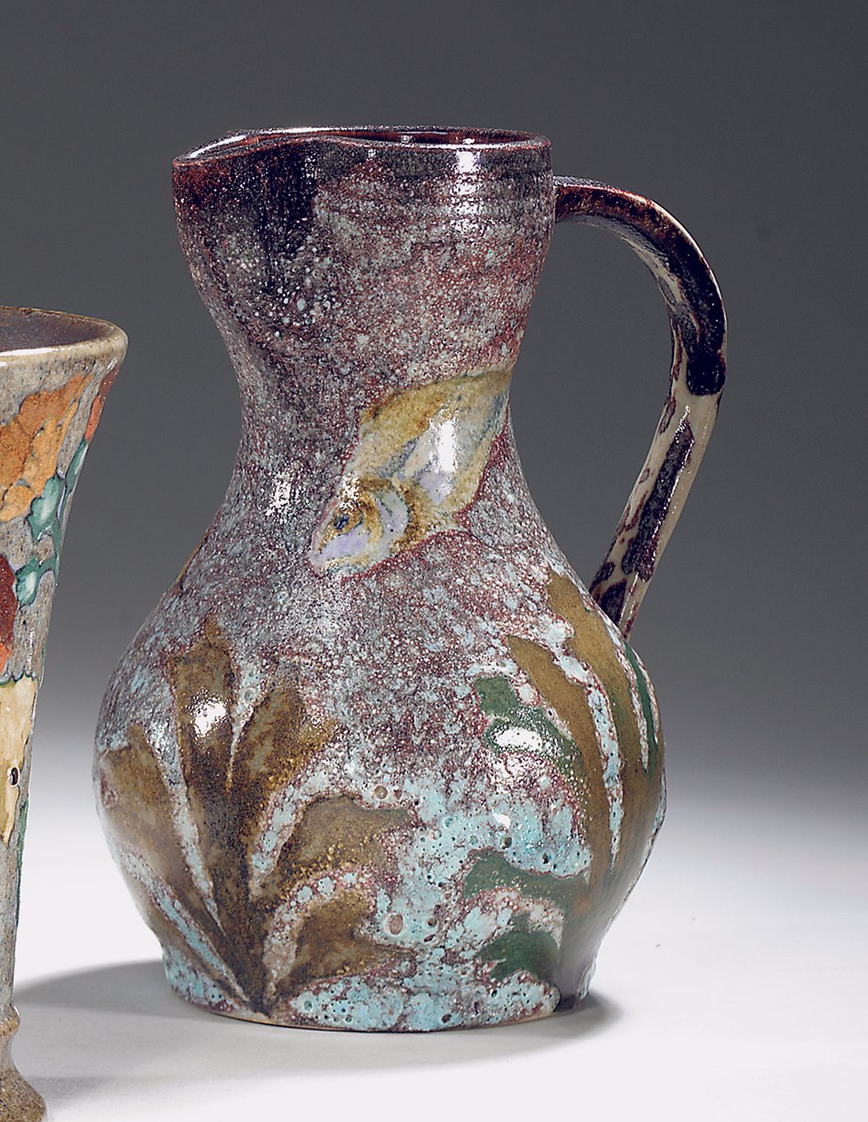 Jarro aquático, fabricado por Sevres, c.1900 (grés esmaltado) de Albert Dammouse