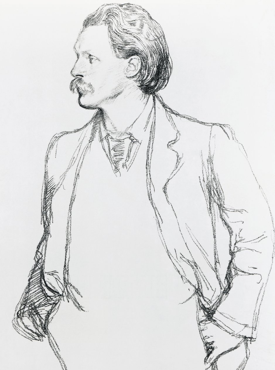 Retrato de George Gissing, romancista inglês de Albert Daniel Rutherston
