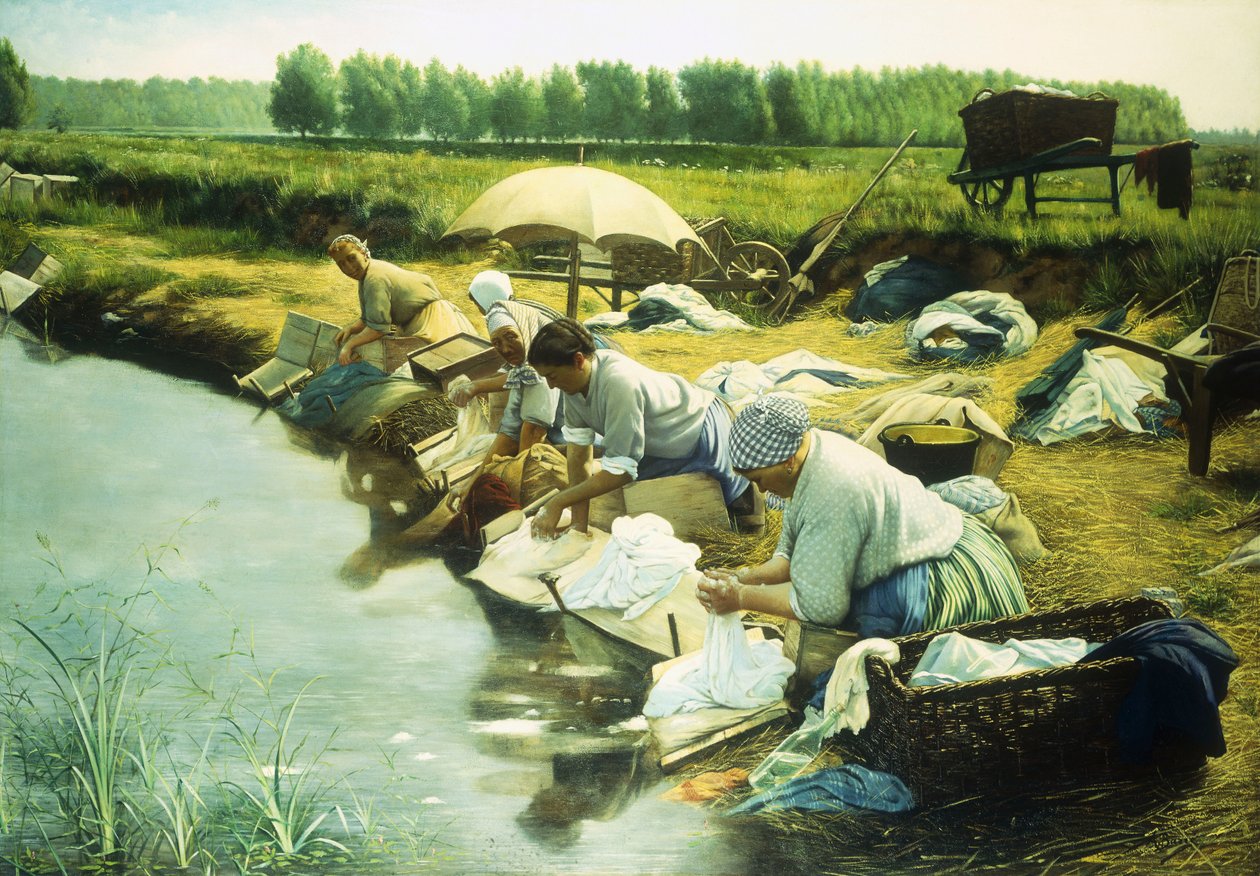 Lavanderias na região de Trappes (óleo sobre tela) de Albert Desire