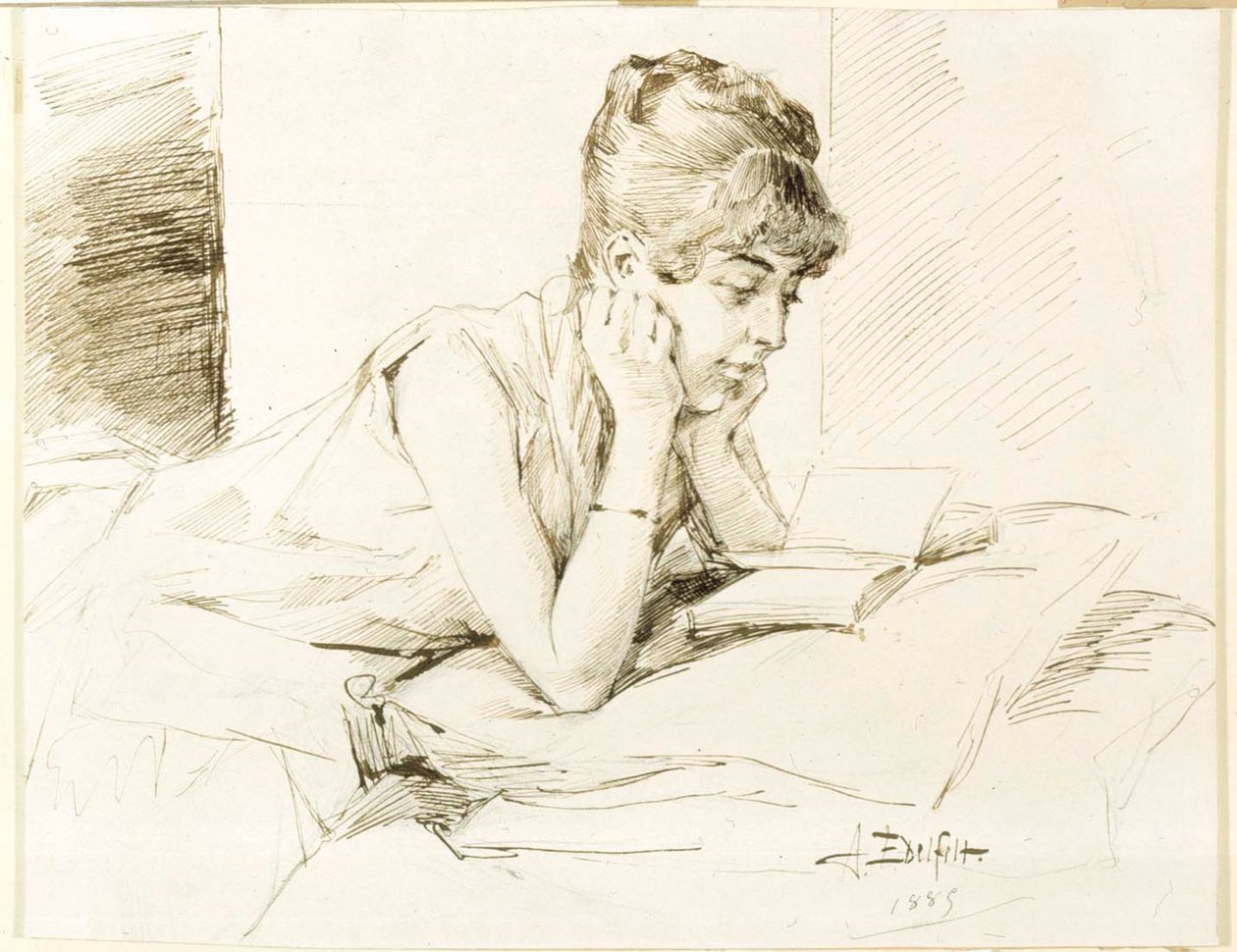 Uma jovem a ler de Albert Edelfelt