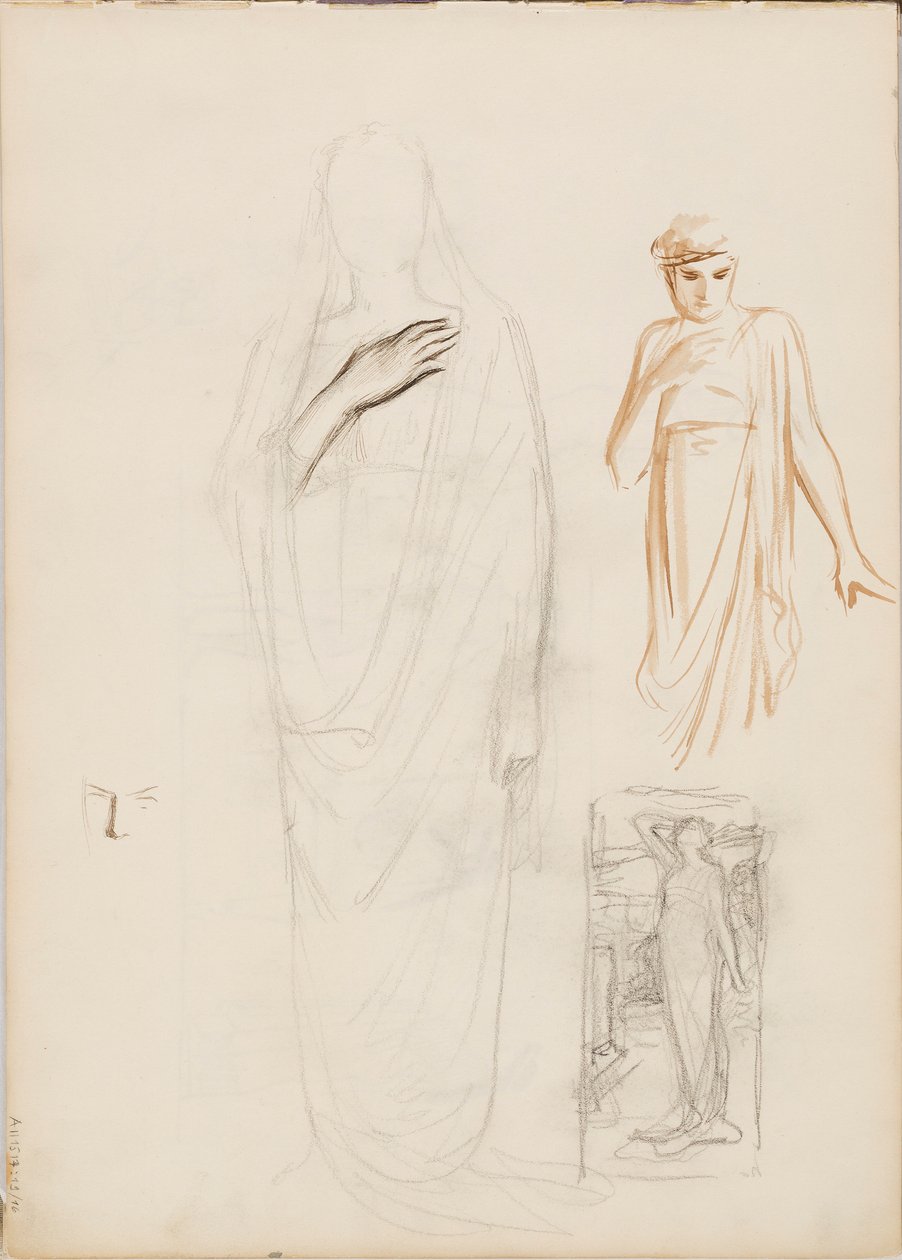 Aino Ackté as Alcestis, sketch de Albert Edelfelt