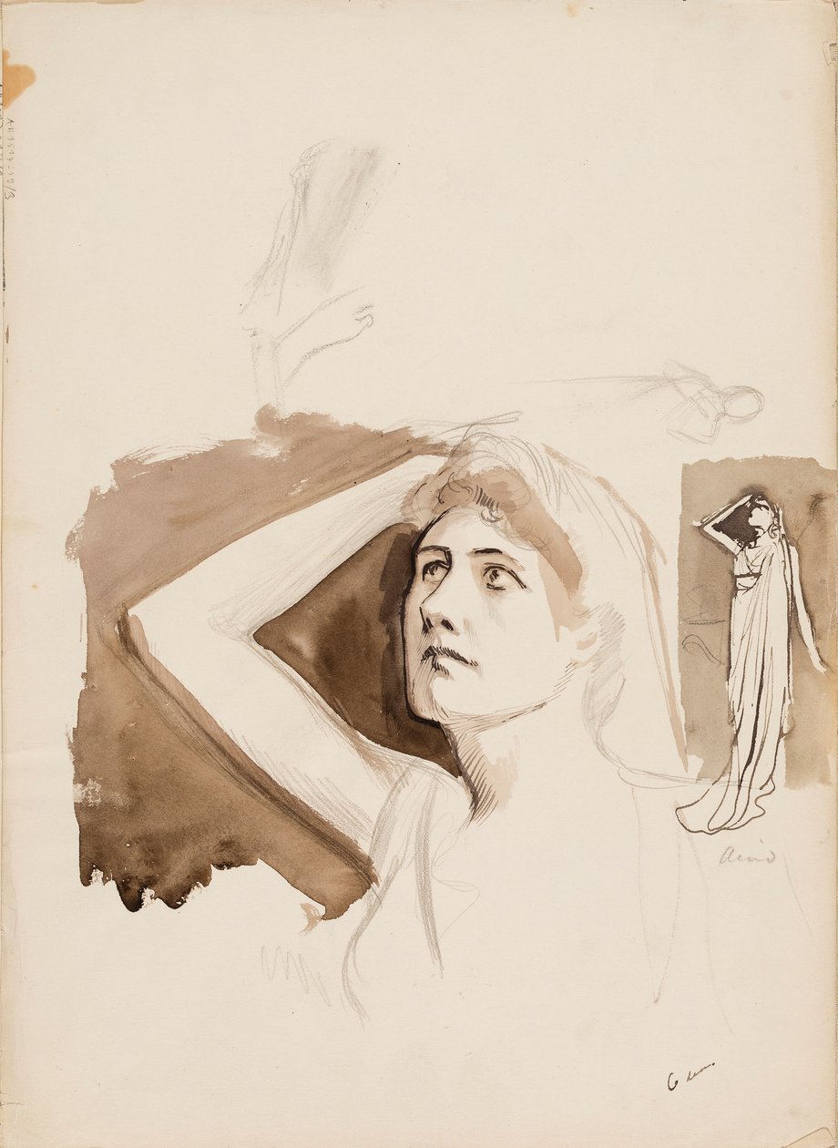 Aino Ackté as Alcestis, sketch de Albert Edelfelt