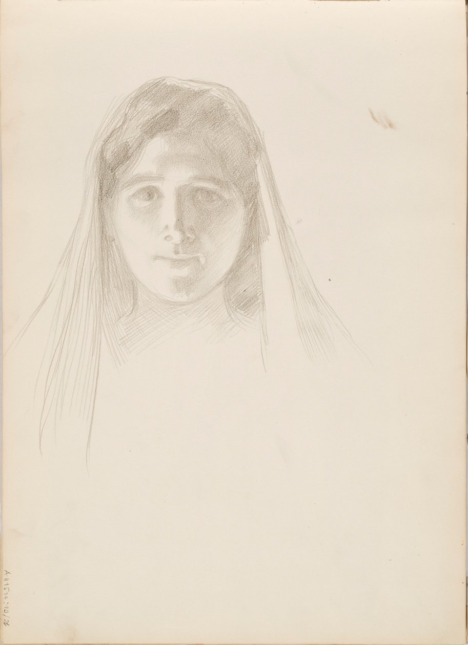 Aino Ackté como Alcestis, esboço do rosto de Albert Edelfelt