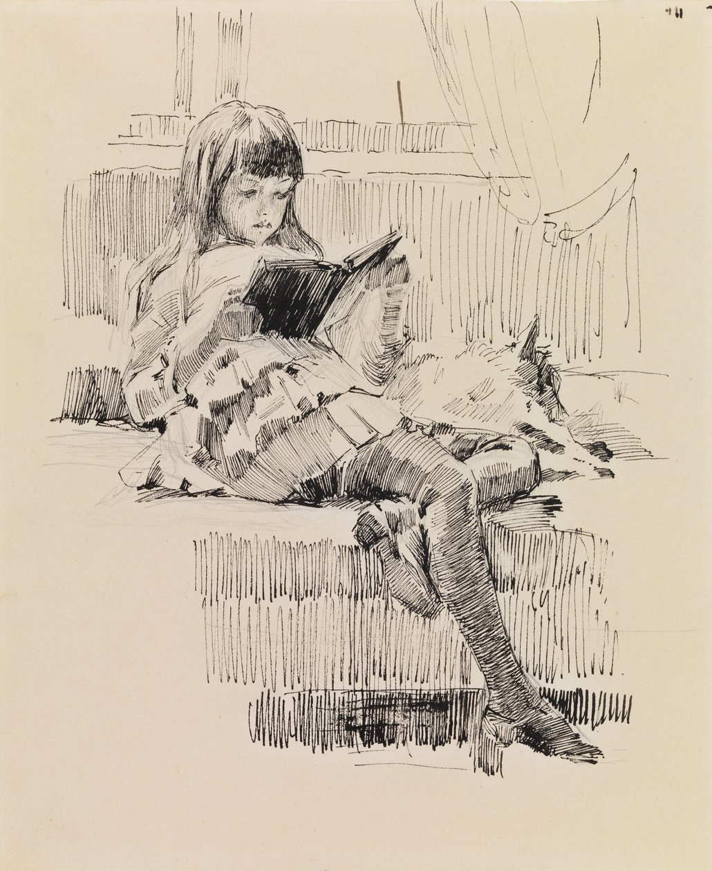 Berta Edelfelt, Esboço para o quadro «Queridos Amigos» (Berta e Capi) de Albert Edelfelt