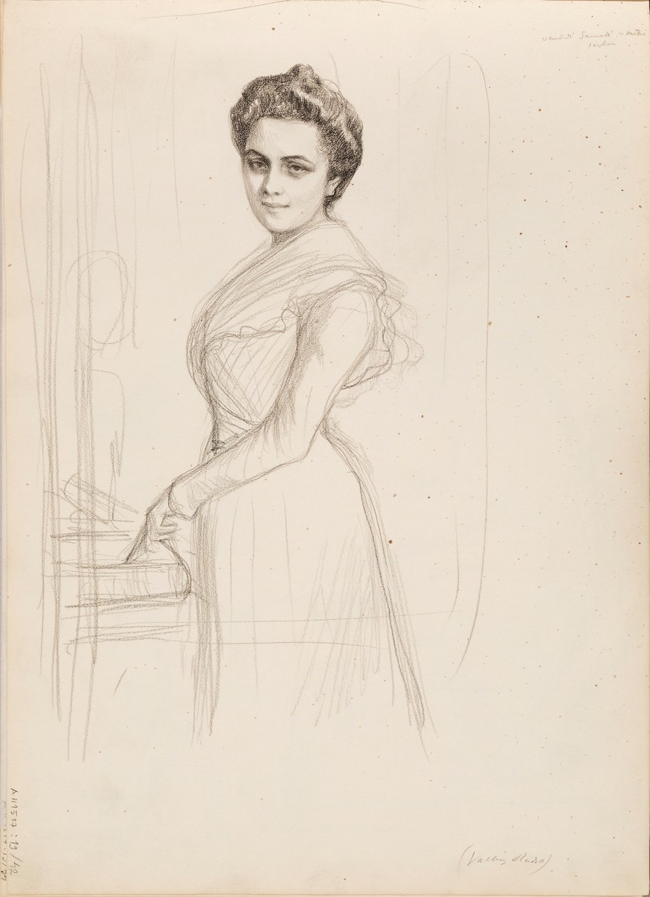 Camille Vallery-Radot, esboço para retrato de Albert Edelfelt