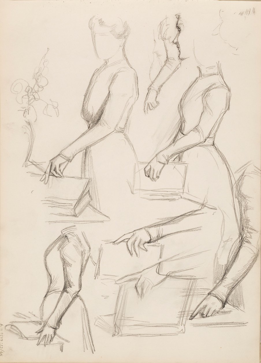 Camille Vallery-Radot, esboço para retrato de Albert Edelfelt