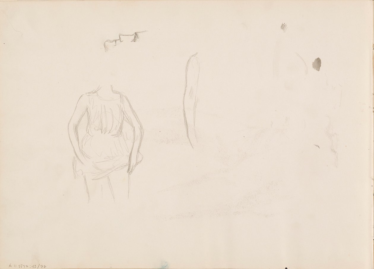 Mulher a levantar a saia, o rosto, o braço de Albert Edelfelt
