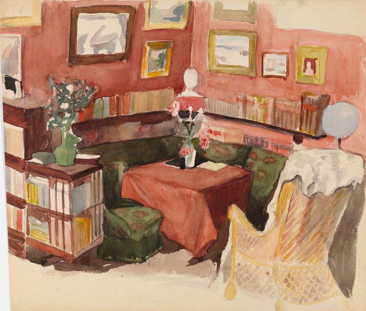 Interior da casa de Annie e Berta Edelfelt, em Helsínquia de Albert Edelfelt