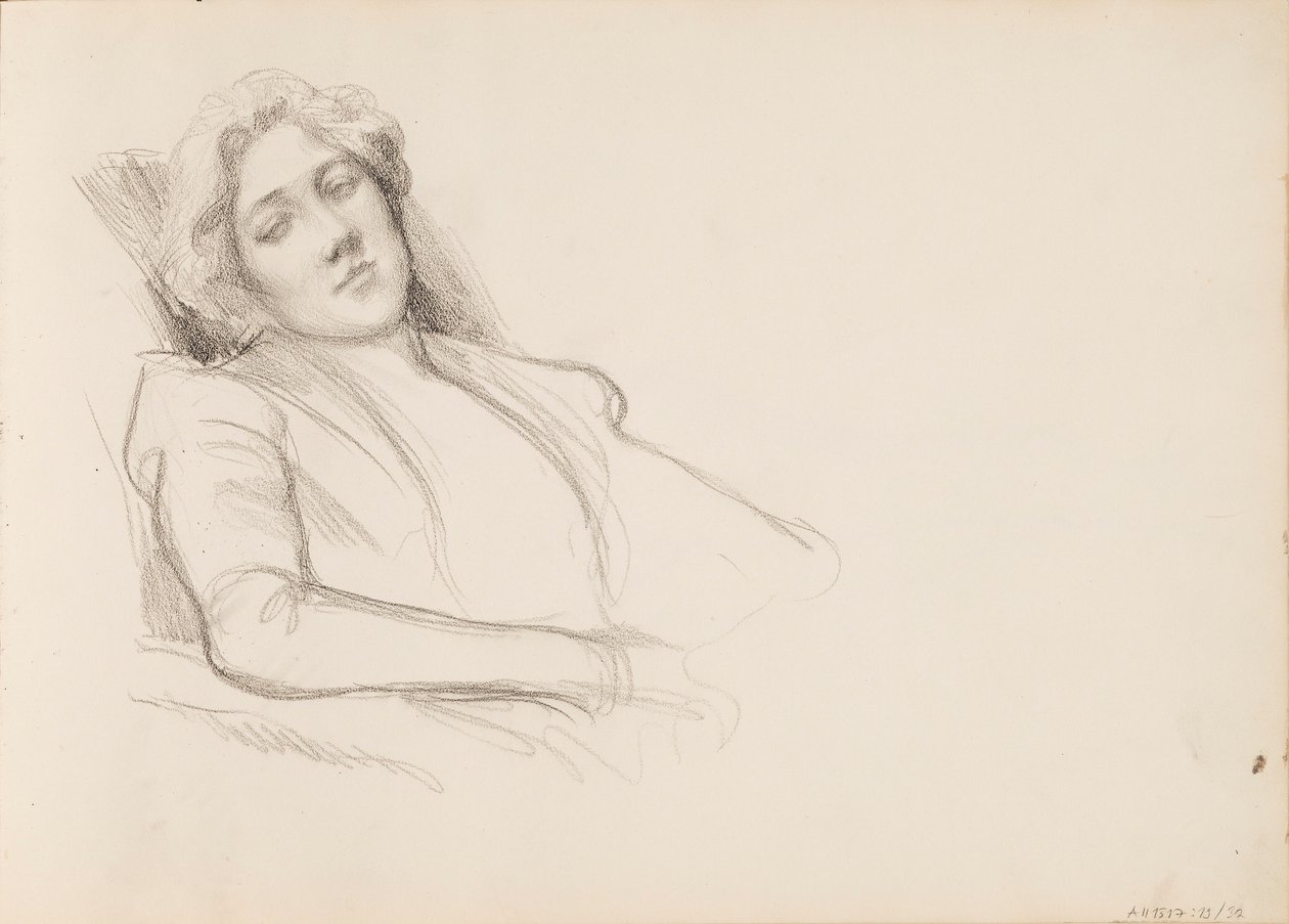 Mulher sentada, filme de meio corpo de Albert Edelfelt