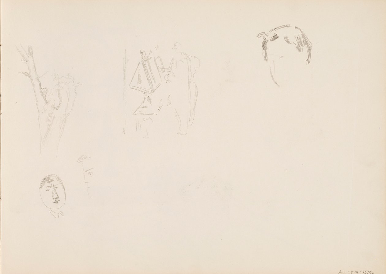 Correntes de ar de plantas, tronco de árvore de Albert Edelfelt
