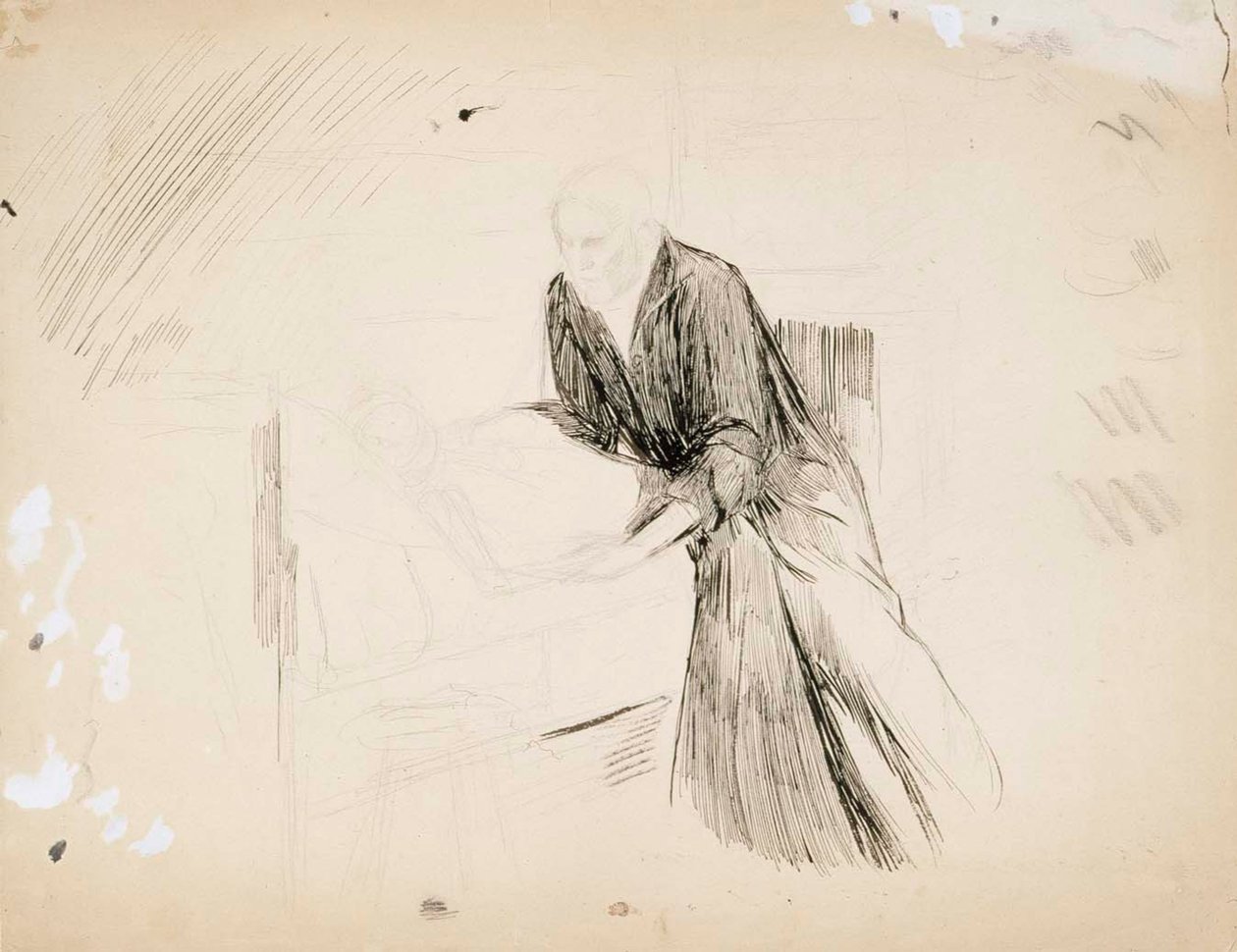 Senhora Reclinada sobre Almofadas de Albert Edelfelt