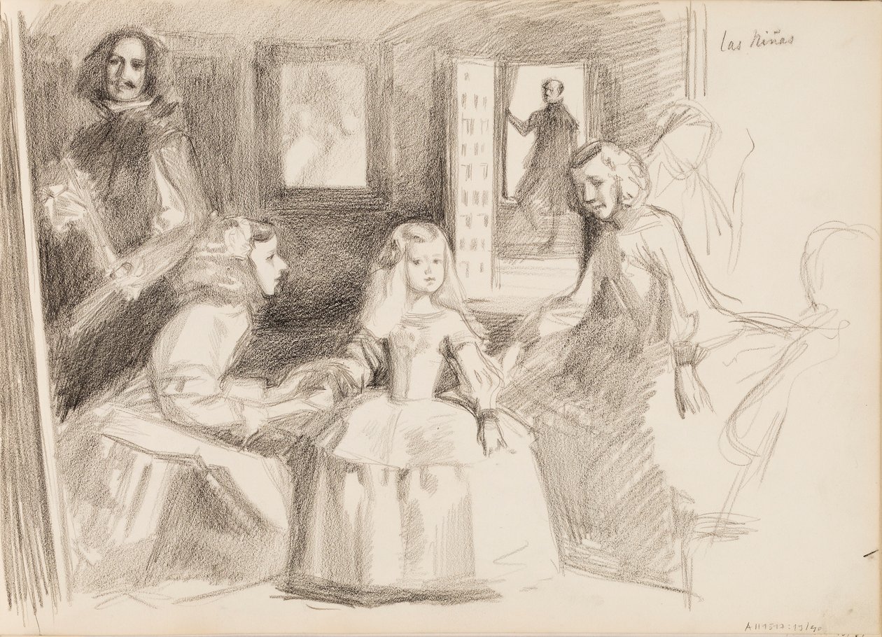 Las Meninas, esboço segundo Diego Velázquez de Albert Edelfelt
