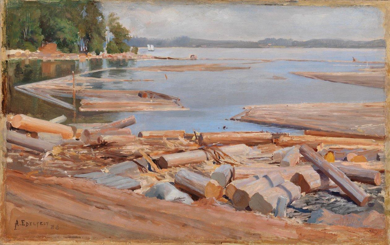 Jangada de troncos de Albert Edelfelt