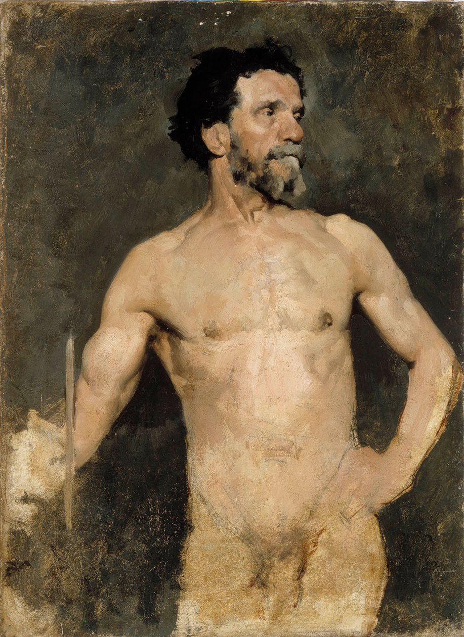 Modelo masculino, estudo de Albert Edelfelt