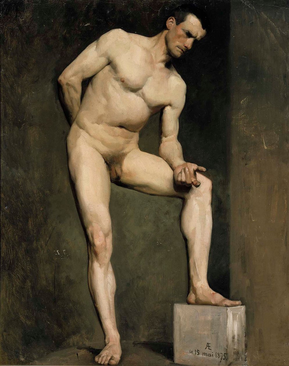 Modelo masculino, estudo académico de Albert Edelfelt