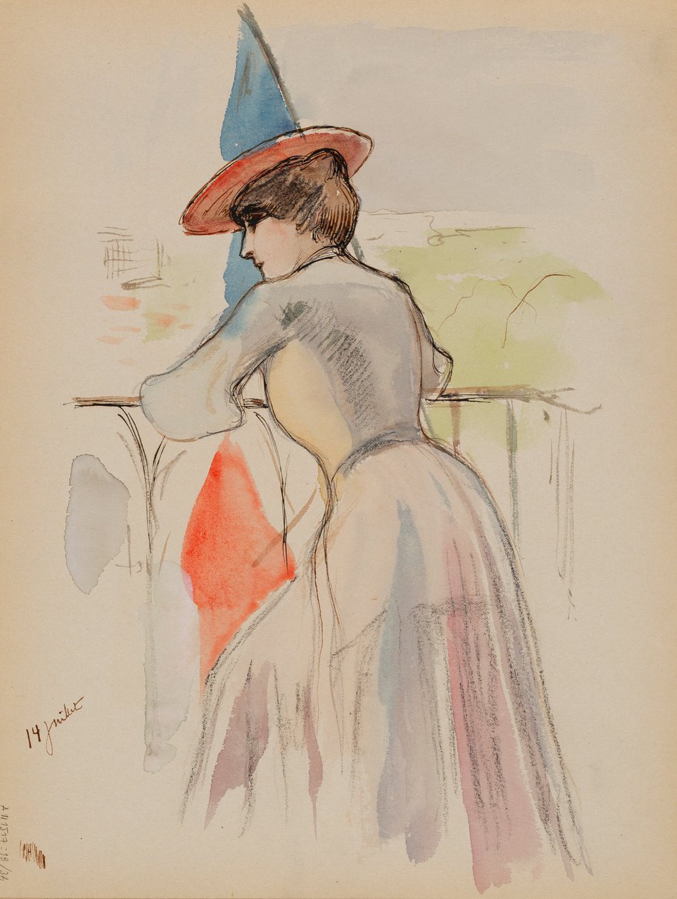 Mulher na varanda de Albert Edelfelt