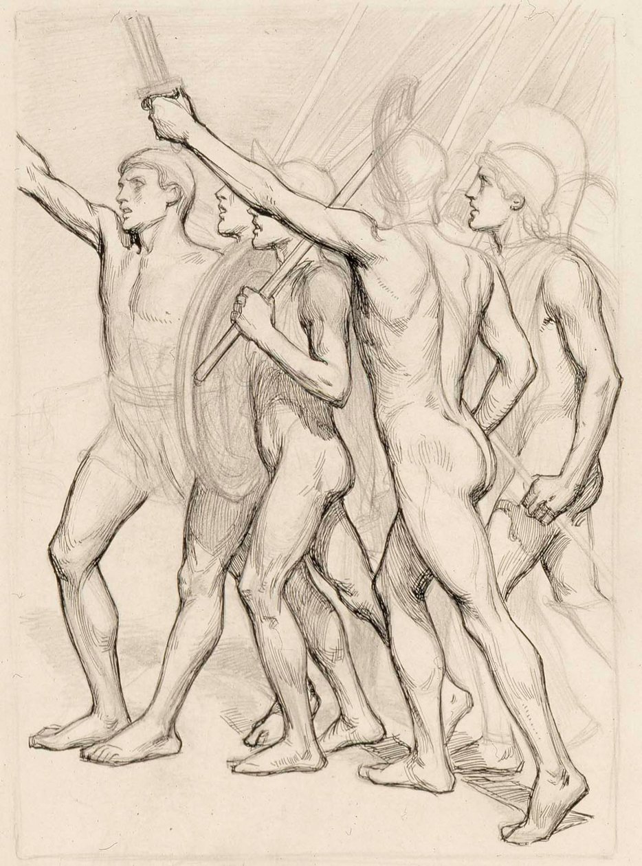 Soldados gregos nus de Albert Edelfelt