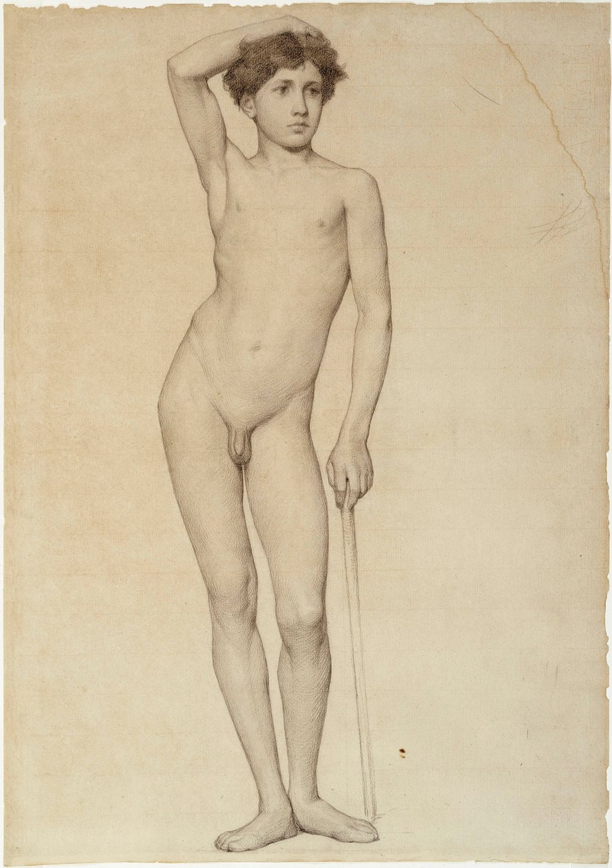 Modelo masculino nu, estudo académico de Albert Edelfelt
