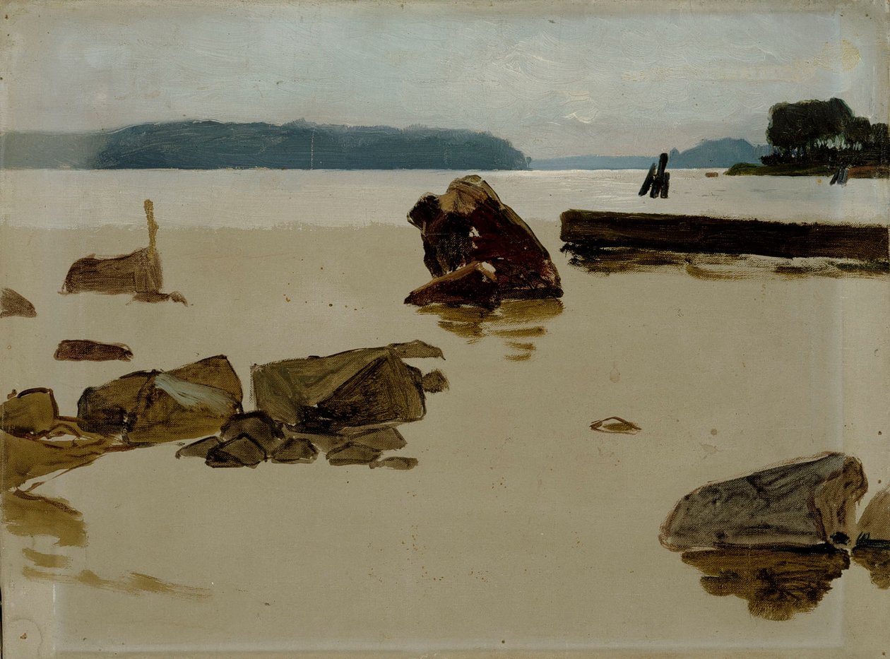 Mar aberto ao largo de Haikko, esboço para «Rapazes a brincar na praia» de Albert Edelfelt