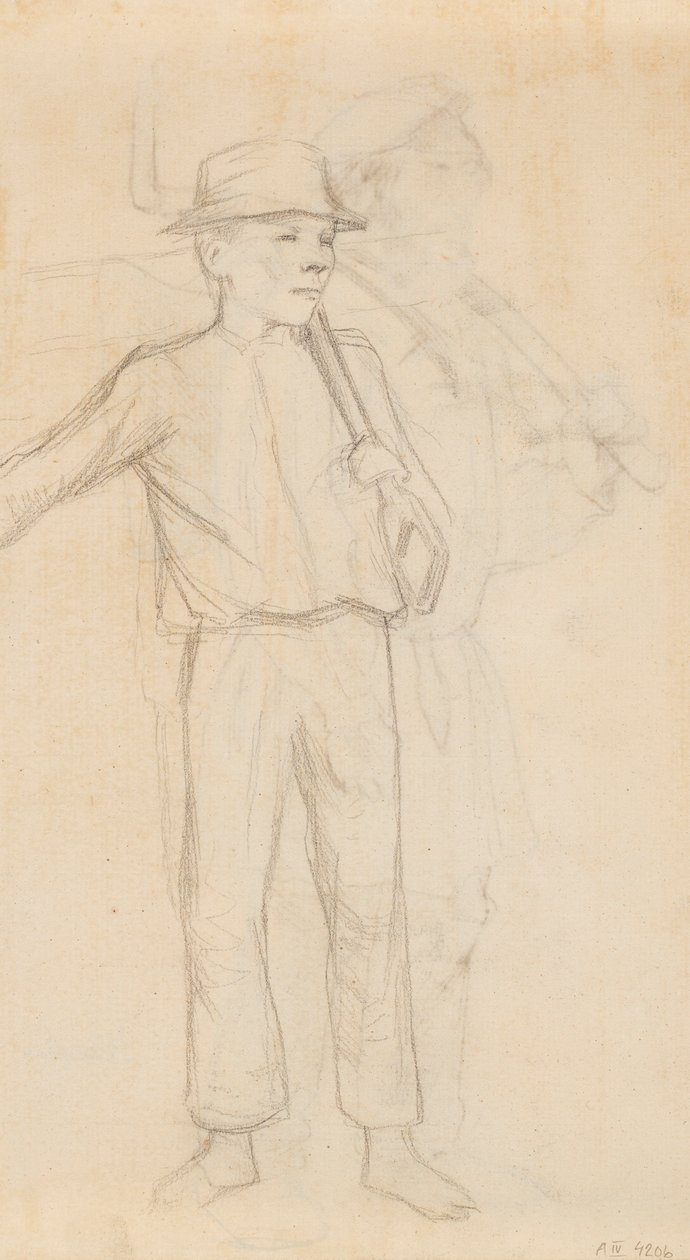 Rapaz, possivelmente um esboço para uma pintura de Veräjällä de Albert Edelfelt