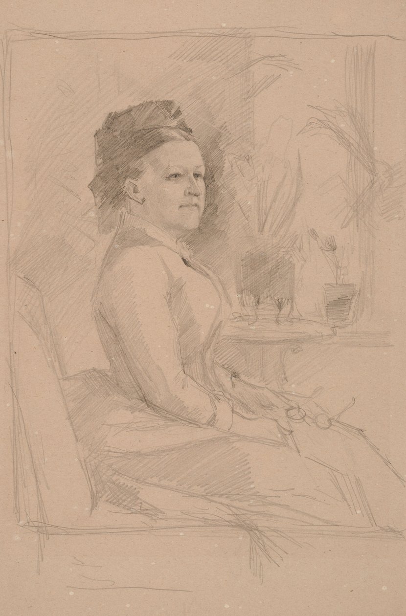 Estudo de retrato da conselheira comercial Sinebrychoff de Albert Edelfelt