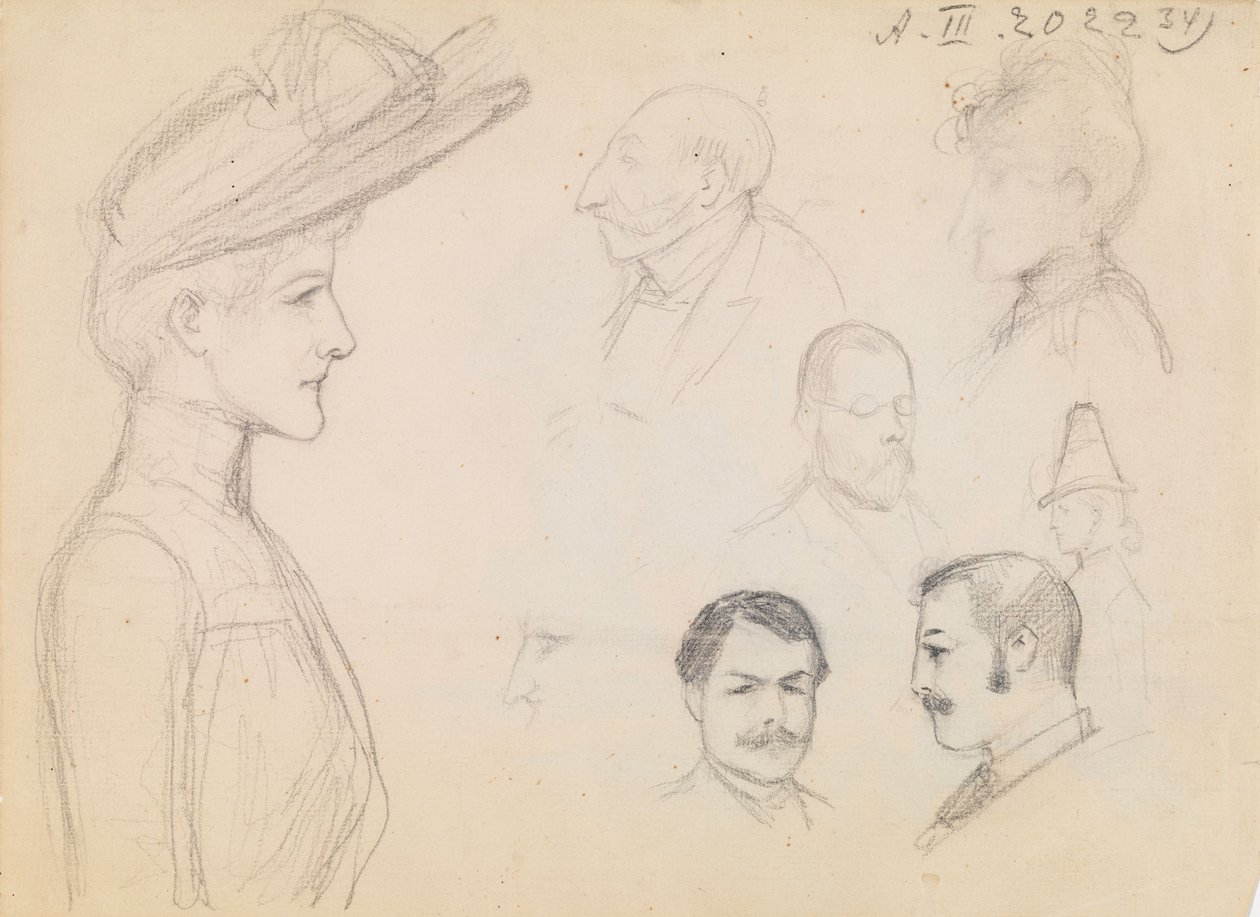 Estudo de retrato (verso begónias) de Albert Edelfelt